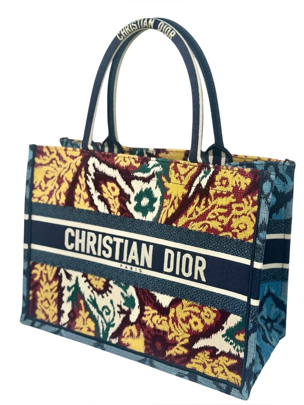 ✨🛍️ Dior Medium Canvas Embroidered Paisley Book Tote, Blue Multicolor - Picture 9 of 9